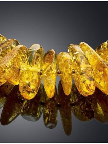 Lemon Amber Necklace With Glass Beads, image , picture 2