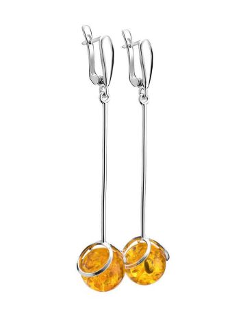 Lemon Amber Earrings In Sterling Silver The Flamenco, image , picture 4
