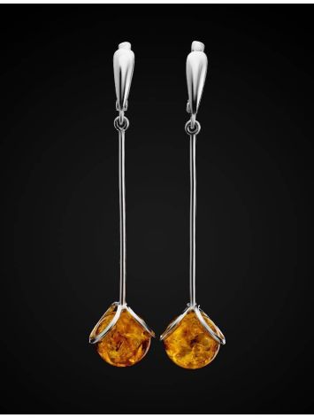 Lemon Amber Earrings In Sterling Silver The Flamenco, image , picture 2