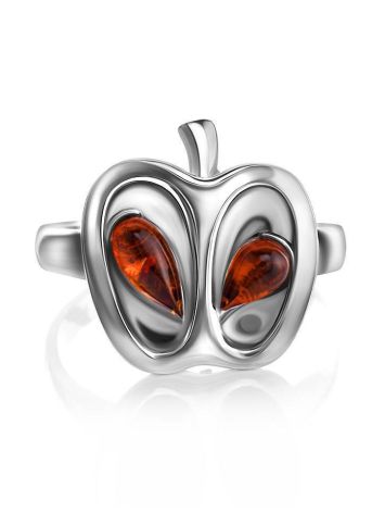 Cute Cognac Amber Apple Ring In Sterling Silver The Confiture, Ring Size: 11 / 20.5, image , picture 3