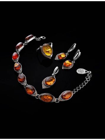 Amber Earrings In Sterling Silver With Champagne Crystals The Raphael, image , picture 4