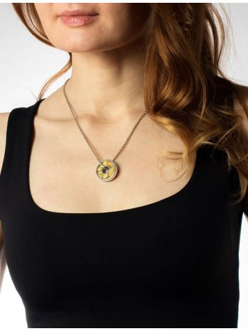 Round Amber Pendant In Sterling Silver The Indonesia, image , picture 4