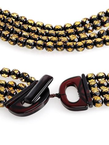 Shimmering Faceted Green Amber Beaded Necklace, image , picture 5