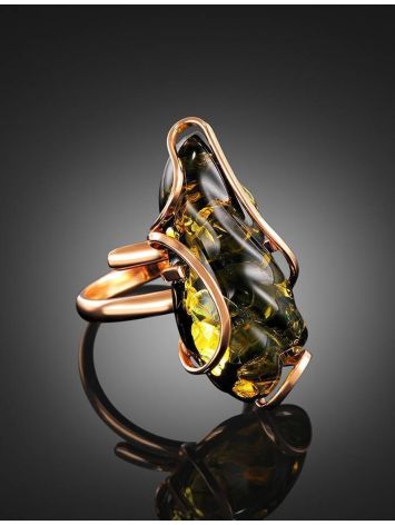 Handcrafted Amber Ring In Gold-Plated Silver The Rialto, Ring Size: Adjustable, image , picture 2