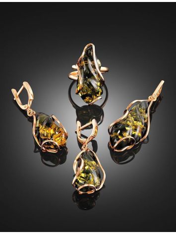 Handcrafted Amber Ring In Gold-Plated Silver The Rialto, Ring Size: Adjustable, image , picture 4