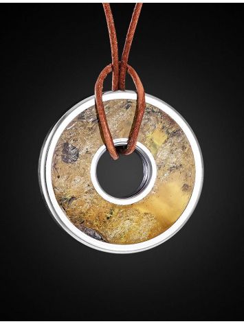 Round Amber Pendant In Sterling Silver The Indonesia, image , picture 3
