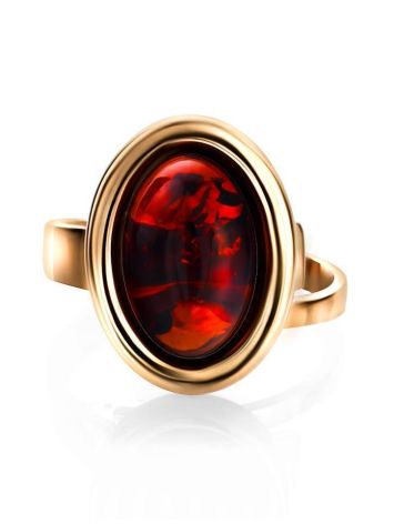 Adjustable Amber Ring In Gold Plated Silver The Goji, Ring Size: Adjustable, image , picture 3
