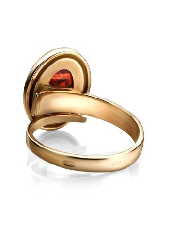 Adjustable Amber Ring In Gold Plated Silver The Goji, Ring Size: Adjustable, image , picture 4