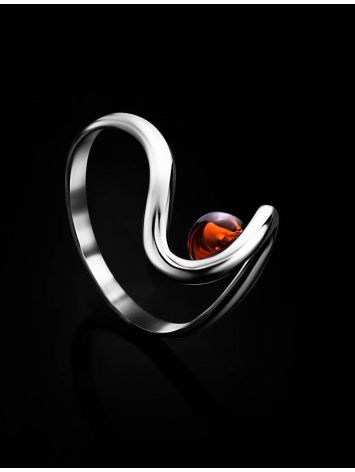 Sterling Silver Ring With Cognac Amber The Leia, Ring Size: 4 / 15, image , picture 2