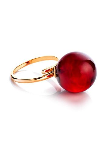 Adjustable Golden Ring With Amber The Paris, Ring Size: Adjustable, image , picture 3