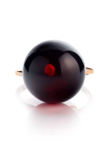 Adjustable Golden Ring With Amber The Paris, Ring Size: Adjustable, image , picture 4