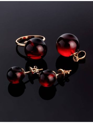 Adjustable Golden Ring With Amber The Paris, Ring Size: Adjustable, image , picture 5
