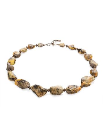 Raw Amber Beaded Necklace With Brass The Indonesia, image , picture 3