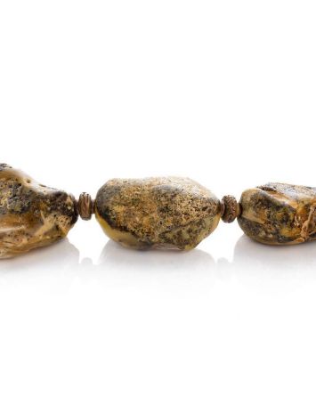 Raw Amber Beaded Necklace With Brass The Indonesia, image , picture 4