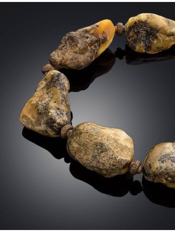 Raw Amber Beaded Necklace With Brass The Indonesia, image , picture 2
