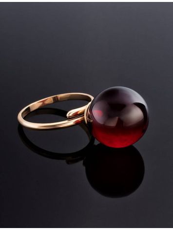 Adjustable Golden Ring With Amber The Paris, Ring Size: Adjustable, image , picture 2
