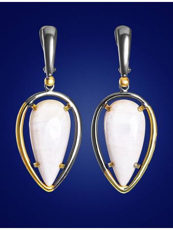 Drop Gold-Plated Earrings With Natural Mammoth Tusk The Era, image , picture 3