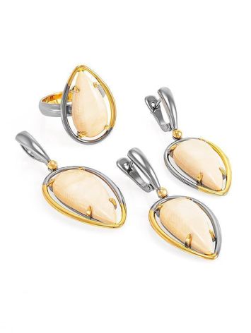 Drop Gold-Plated Earrings With Natural Mammoth Tusk The Era, image , picture 4