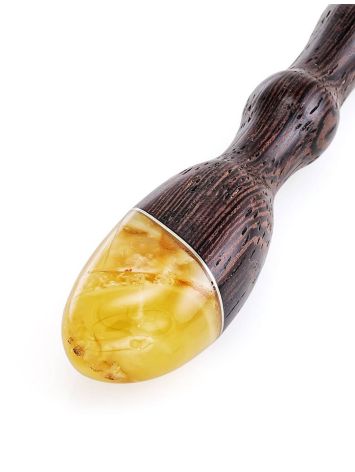 Wooden Hair Stick With Amber, image , picture 3