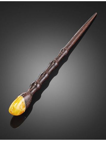 Wooden Hair Stick With Amber, image , picture 2