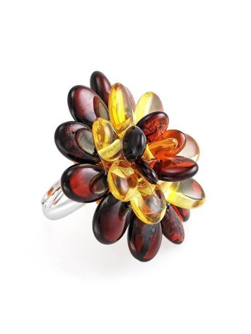 Adjustable Amber Ring The Chrysanthemum, Ring Size: Adjustable, image , picture 3