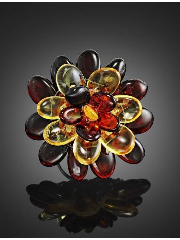 Adjustable Amber Ring The Chrysanthemum, Ring Size: Adjustable, image , picture 2