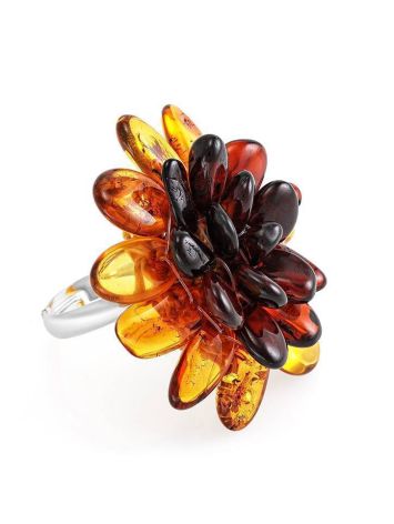 Adjustable Amber Ring The Chrysanthemum, Ring Size: Adjustable, image , picture 3