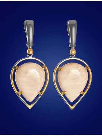 Drop Cut Mammoth Tusk Earrings In Gold-Plated Silver The Era, image , picture 2