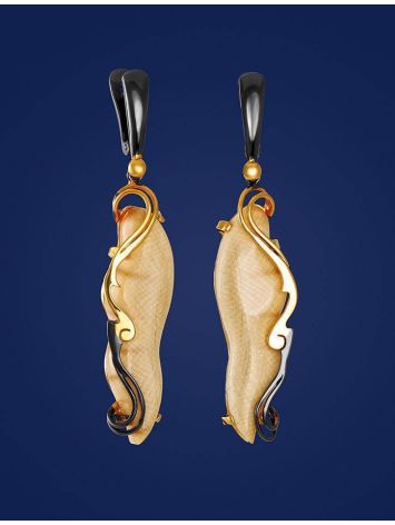 Elongated Mammoth Tusk Earrings In Gold-Plated Silver The Era, image , picture 3