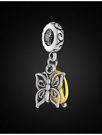 Filigree Charm With Lemon Amber The Butterfly, image , picture 3