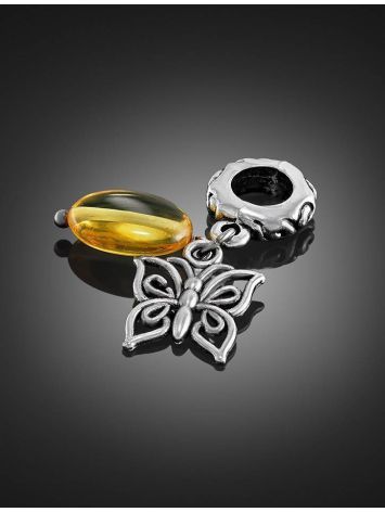 Filigree Charm With Lemon Amber The Butterfly, image , picture 2