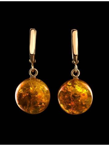 Amber Earrings In Gold-Plated Silver The Jupiter, image , picture 2