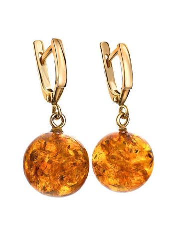Amber Earrings In Gold-Plated Silver The Jupiter, image , picture 3