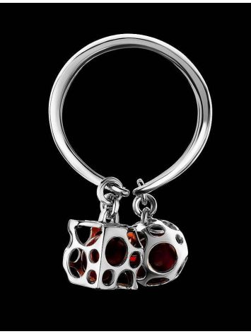 Dangle Amber Ring In Sterling Silver The Geneva, Ring Size: 8.5 / 18.5, image , picture 2