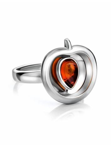 Sweet Cognac Amber Apple Ring In Sterling Silver The Confiture​, Ring Size: 5 / 15.5, image , picture 4