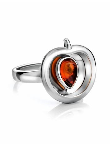 Sweet Cognac Amber Apple Ring In Sterling Silver The Confiture​, Ring Size: 11.5 / 21, image , picture 4
