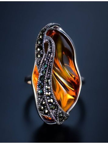 Amber Cocktail Ring With Marcasites The Colorado, image , picture 2
