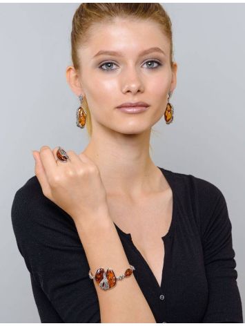 Amber Cocktail Ring With Marcasites The Colorado, image , picture 6