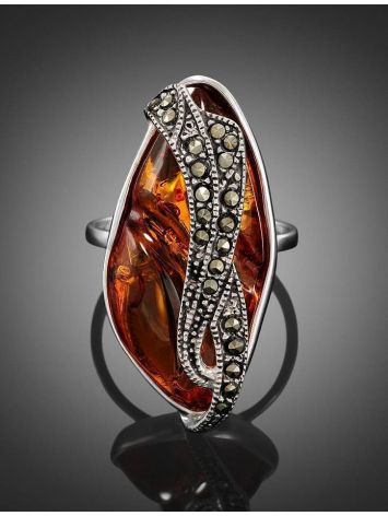 Amber Cocktail Ring With Marcasites The Colorado, image , picture 3
