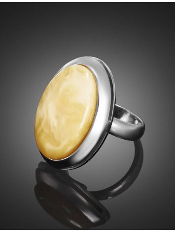 Bold Amber Cocktail Ring In Sterling Silver The Glow, Ring Size: Adjustable, image , picture 3