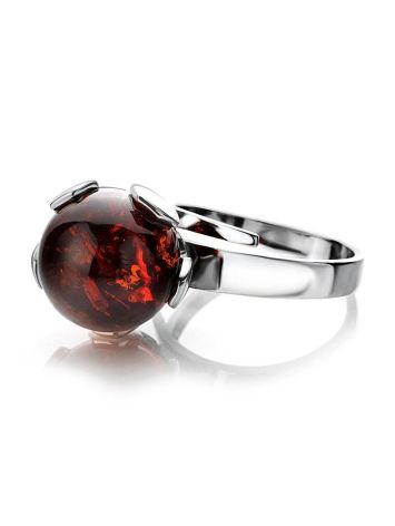 Designer Silver Ring With Cherry Amber The League, Ring Size: Adjustable, image , picture 6