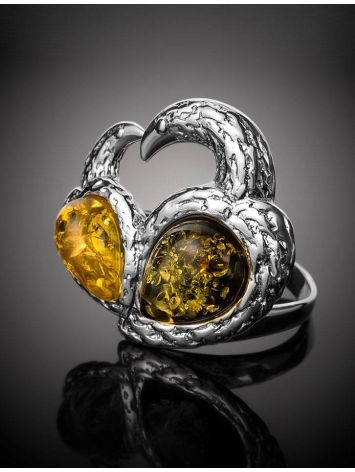 Dazzling Amber Ring In Sterling Silver The Eagles, Ring Size: 7 / 17.5, image , picture 2