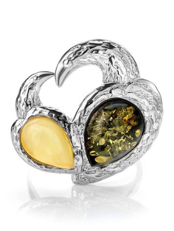 Multicolor Dazzling Amber Ring In Sterling Silver The Eagles, Ring Size: 9 / 19, image , picture 3