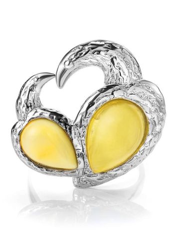 Honey Dazzling Amber Ring In Sterling Silver The Eagles, Ring Size: 9 / 19, image , picture 3