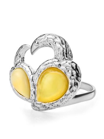 Honey Dazzling Amber Ring In Sterling Silver The Eagles, Ring Size: 9 / 19, image , picture 4