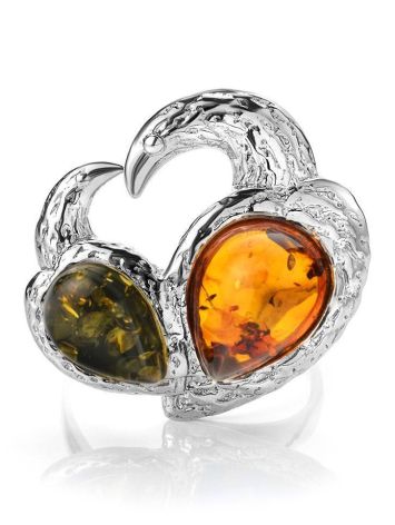 Multicolor Dazzling  Amber Ring In Sterling Silver The Eagles, Ring Size: 9 / 19, image , picture 3