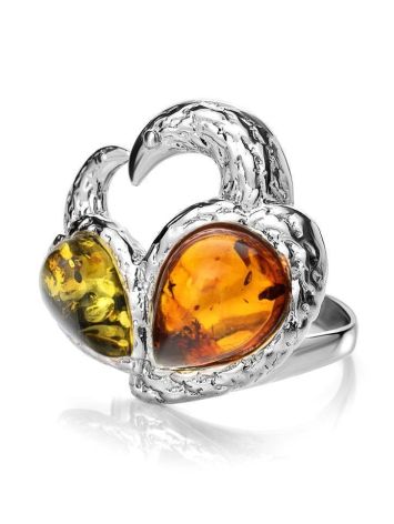 Multicolor Dazzling  Amber Ring In Sterling Silver The Eagles, Ring Size: 9.5 / 19.5, image , picture 5