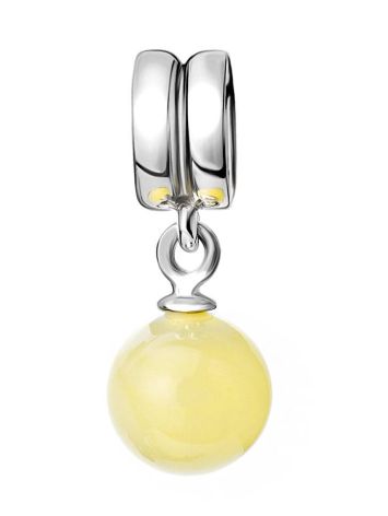 Sterling Silver Charm With Little Round Amber Pendant, image , picture 3