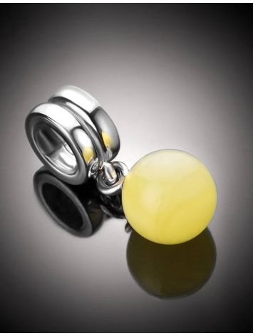 Sterling Silver Charm With Little Round Amber Pendant, image , picture 2