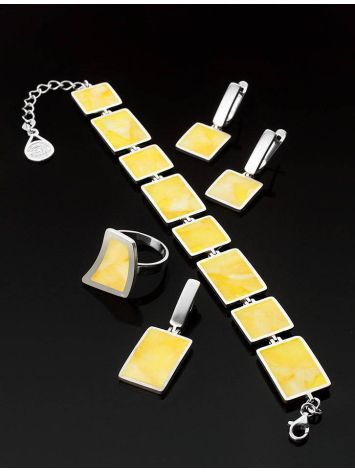Geometric Amber Pendant In Sterling Silver The London, image , picture 5